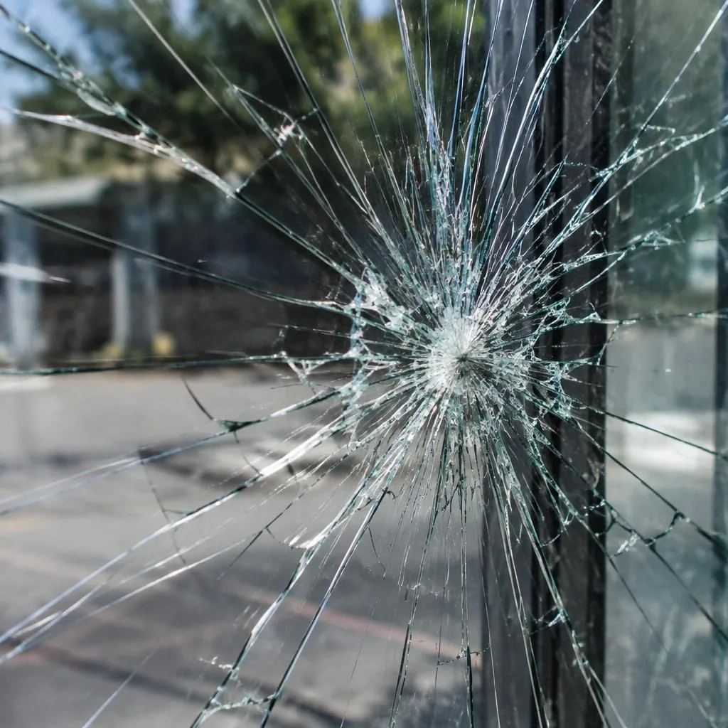 Cracked or broken glass